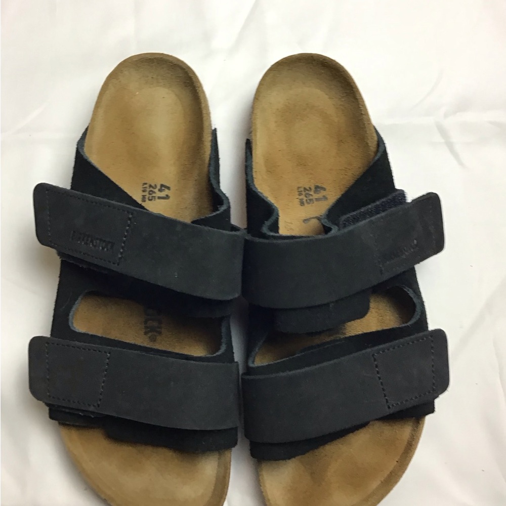 Birkenstock Uji Slide Black Nubuck Suede Sz 41
